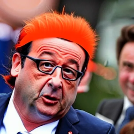 Image similar to François hollande is goku from dragon ball Z