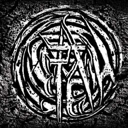 Prompt: black death metal band logo