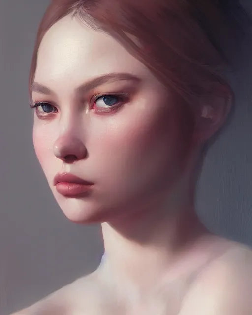 Image similar to a highly realistic, true to life portrait of a young woman, sharp focus, by ilya kuvshinov, ruan jia, tom bagshaw, trending on artstation, cinematic lighting, hyper realism, octane render, 8 k, hyper detailed.