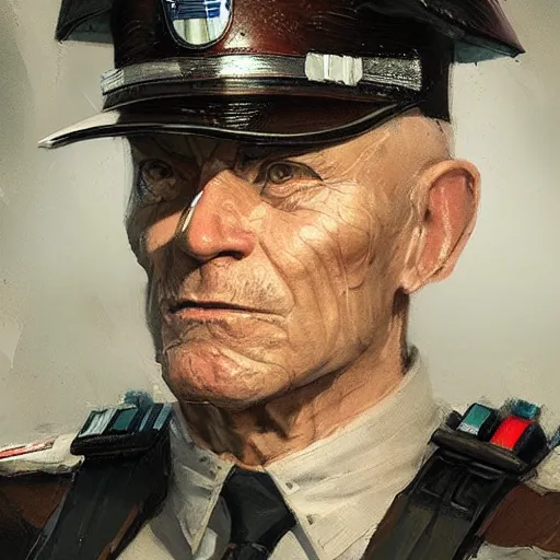 Image similar to portrait of a man by greg rutkowski, old admiral jagged fel, star wars expanded universe, he is about 6 0 years old, wearing uniform of the galactic alliance navy, highly detailed portrait, digital painting, artstation, concept art, smooth, sharp foccus ilustration, artstation hq