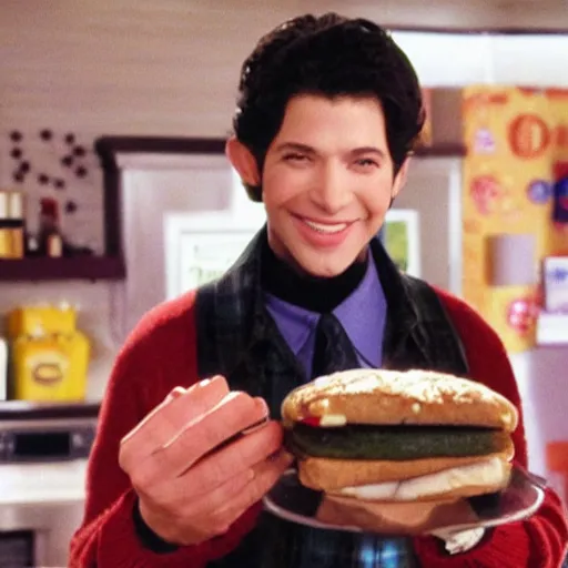 Prompt: paul anka of gilmore girls stealing lukes patties