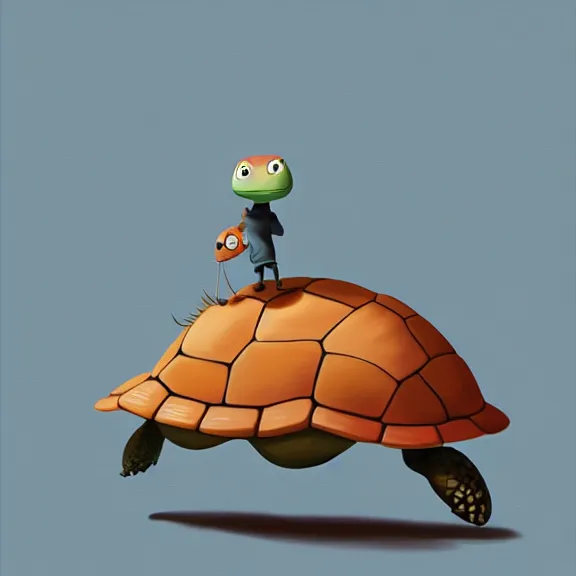 Image similar to Goro Fujita ilustration a cute turtle happily walking through the forest, painting by Goro Fujita, sharp focus, highly detailed, ArtStation