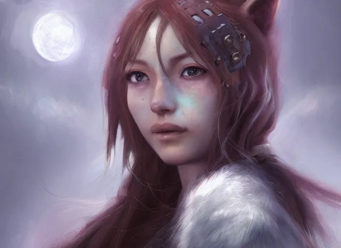 Prompt: detailed still of holo from spice and wolf in skyrim, wolfgirl, detailed realistic face, digital art, by charlie bowater, by magali villeneuve, gorgeous lighting, unreal engine, movie composition