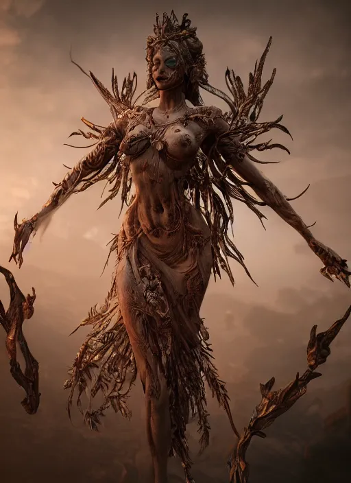 Prompt: Fine Art photo of goddess of the Dead,hyper detailed, character concept, full body, dynamic pose+intricate, hyper realistic, zbrush, epic perspective, octane render, volumetric light, cinematic lighting, cinematic detail, composition, photorealistic, render in unreal engine 5, 8k render, ultra detailed technical precision, rule of third, epic scene,4k