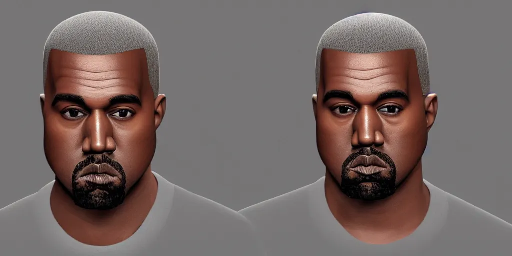 Image similar to kanye west in 3d, blender, octane render, 3d render, realistic, unreal engine, trending on sketchfab, studio light, 4k, 8k