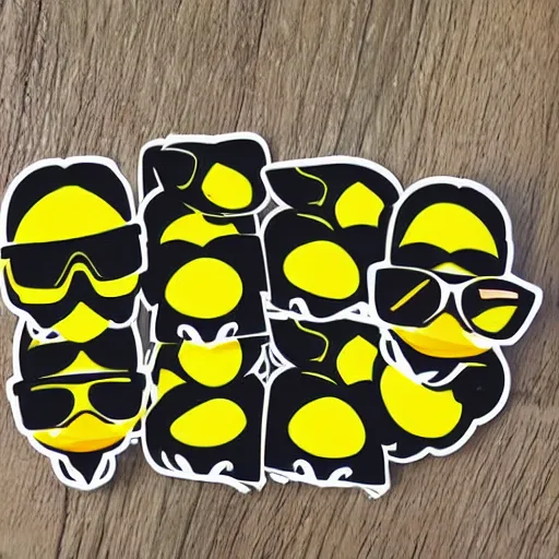 Prompt: WhatsApp sticker pack of lemons wearing sunglasses