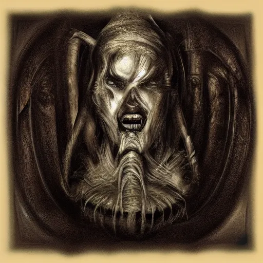 Prompt: the mutation of flesh by H R Giger