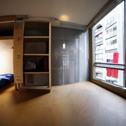 Image similar to view of inside a cramped shibuya apartment