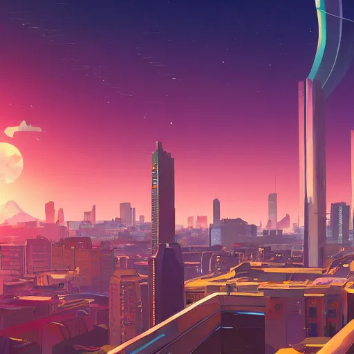 Image similar to ⁠Elon Musk, Karachi skyline background, rich vivid colors, ambient lighting, dynamic lighting, 4k, HQ, official media, anime key visual, makoto shinkai, ilya kuvshinov, lois van baarle, rossdraws, detailed, trending on artstation