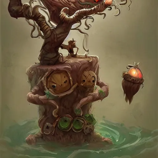 Image similar to cute little anthropomorphic tree!!!!, bark!!! skin, tiny, small, short, cute and adorable, pretty, beautiful, dnd character art portrait, matte fantasy painting, deviantart artstation, by jason felix by steve argyle by tyler jacobson by peter mohrbacher, cinema