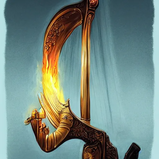 Image similar to burn the harp and cook the crane, digital painting, concept art