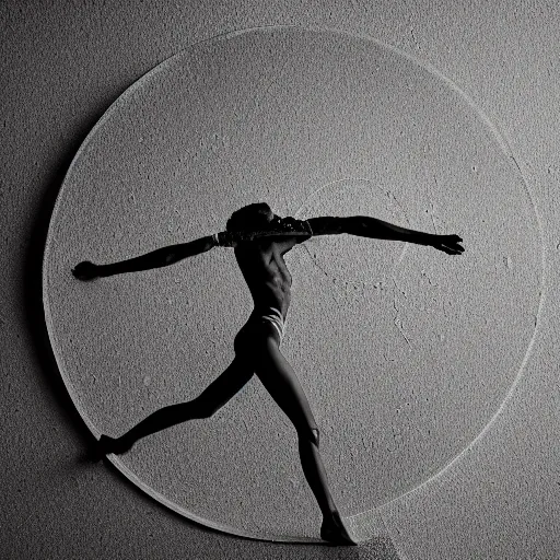 Image similar to vitruvian woman, 8 k, moody lighting, shallow depth of field