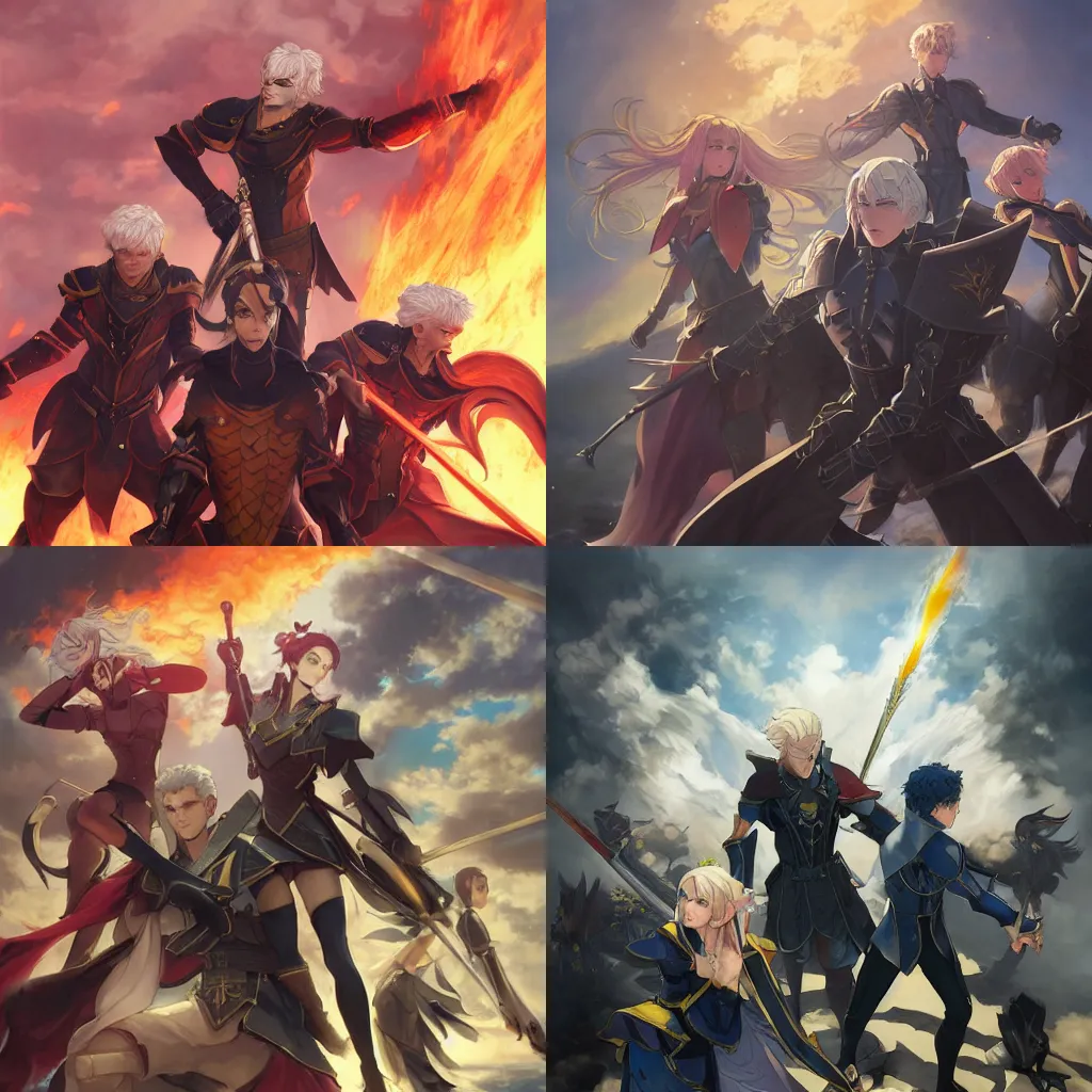 A beautiful digital painting of Fire Emblem Three | Stable Diffusion ...