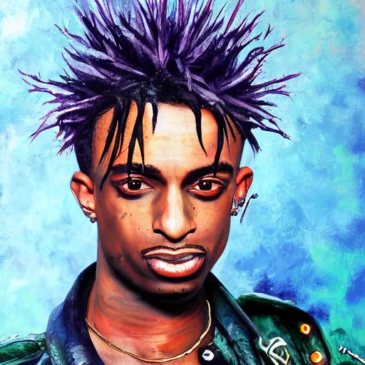 Prompt: playboi carti painted by abney park 4 k detailed super realistic