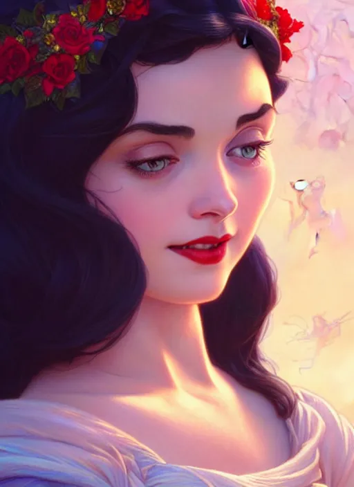 Prompt: disney snow white ( ( ana de armas ) ), dreamscape, girl, masterpiece, intricate, elegant, highly detailed, my rendition, digital painting, artstation, concept art, smooth, sharp focus, illustration, art by artgerm and greg rutkowski and alphonse mucha and uang guangjian and gil elvgren and sachin teng, symmetry!!