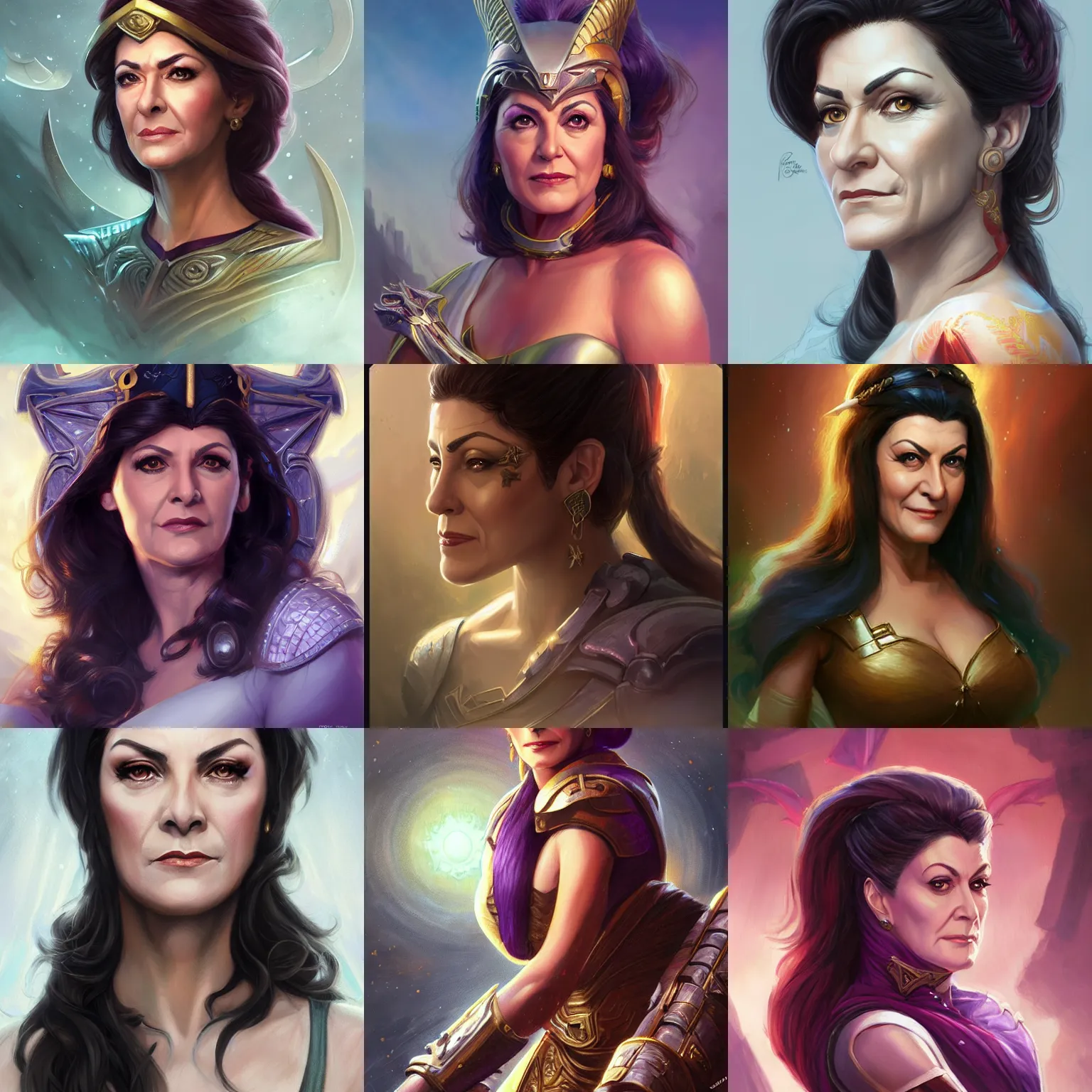 Prompt: athena, marina sirtis, d & d, fantasy, portrait, highly detailed, headshot, digital painting, trending on artstation, concept art, sharp focus, illustration, art by artgerm and greg rutkowski and magali villeneuve