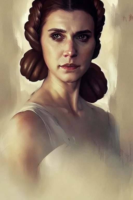 Image similar to candid portrait of henry cavill as princess leia by greg rutkowski