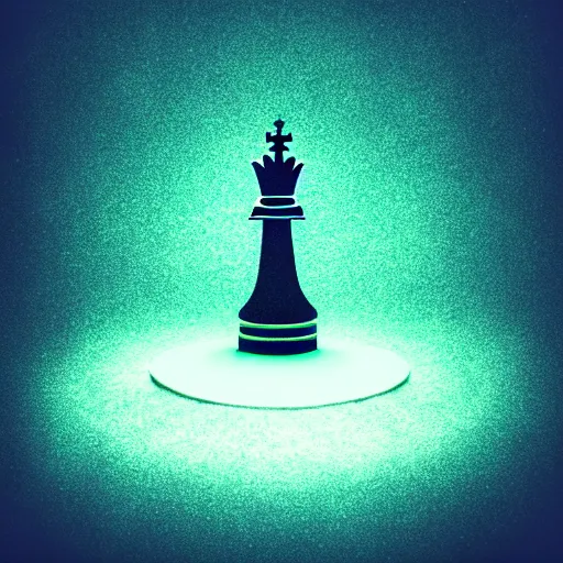 Image similar to underwater tintype photo of a queen chess piece made of led lights, Puddles, Isometric 3D Fantasy, smooth 3D Illustration, Cinematic Matte Painting, soft render, volumetric lighting , worm eye view,