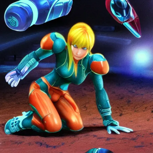 Prompt: samus aran crawling