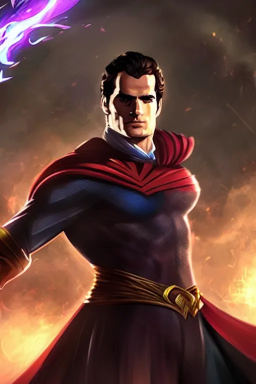 Image similar to henry cavill in arcane : league of legends