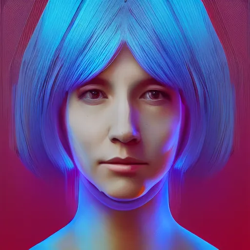 Image similar to a portrait of a female android by beeple