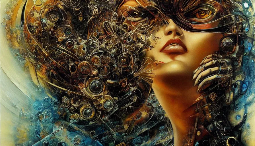 Image similar to Techno artwork, by karol bak