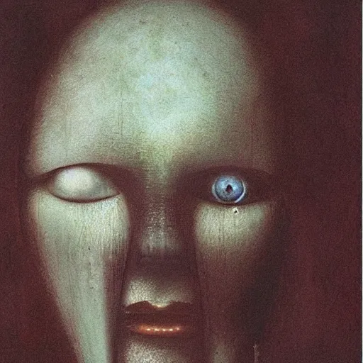 Image similar to female marthian by Beksinski