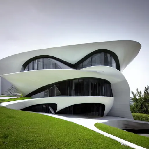 Image similar to house designed by zaha hadid