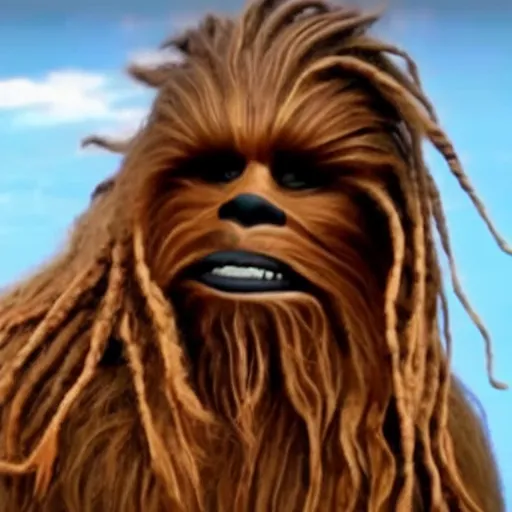 Prompt: chewbacca, dreadlocks commercial, dreadlocks advertisement