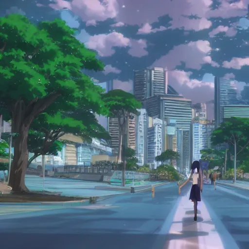 Image similar to beautiful anime Rio de janeiro by makoto shinkai