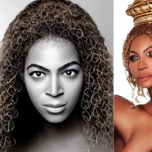 Image similar to bee with human face resembling beyonce