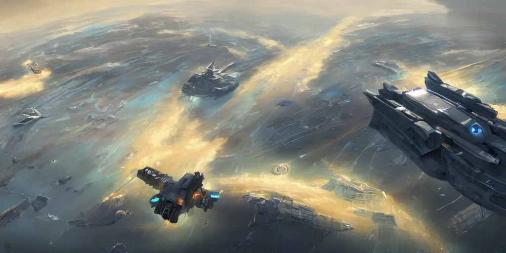 Prompt: artist concept painting of Homeworld carrier in the style of Homeworld, realistic, 4k