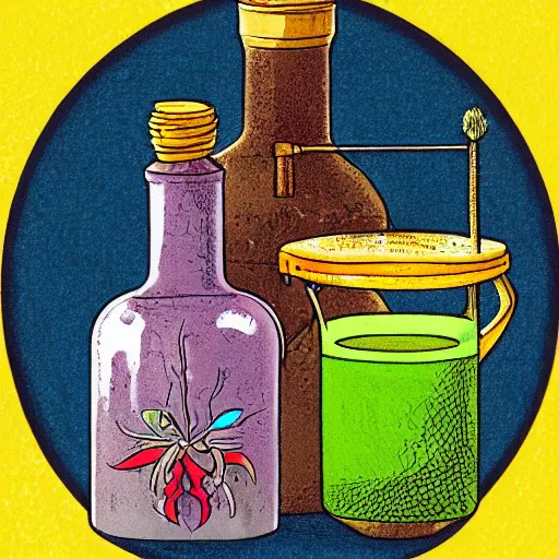 Prompt: illustration of health potion, by tony diterlizzi