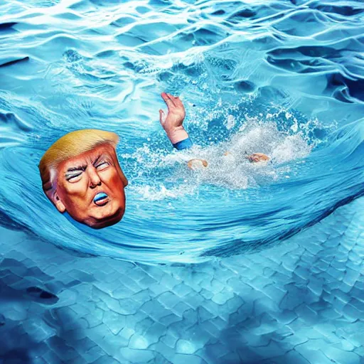 Prompt: donald trump locked in a plastic box drowning.