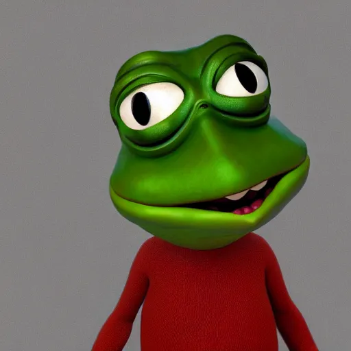 Prompt: 3 d render of pepe the frog singing metal, pepe, artstation, pixar