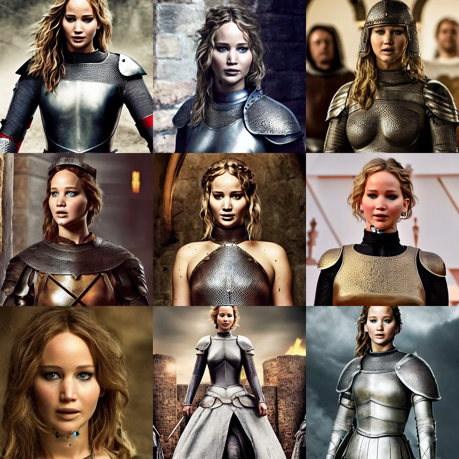 Prompt: Jennifer Lawrence as a medieval knight