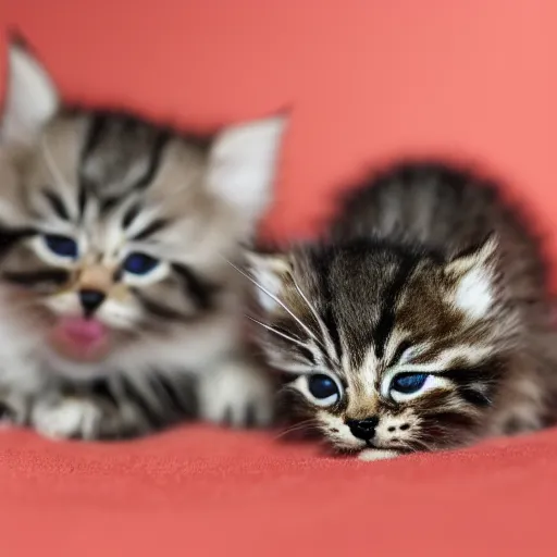 Prompt: macro shot photograph of dozens of extremely tiny realistic looking kittens, 4 k, highly detailed