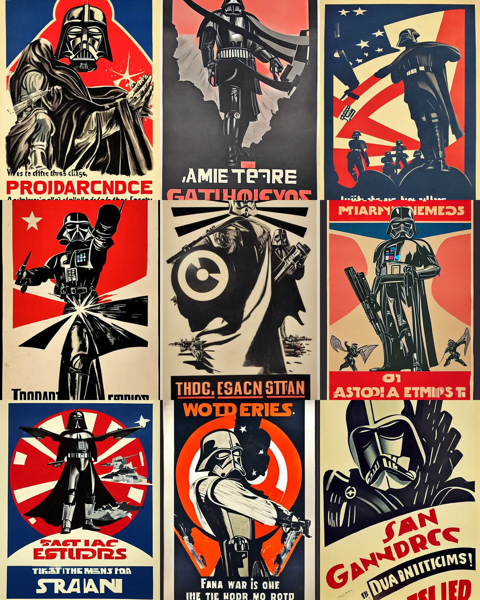 Prompt: propaganda poster for the galactic empire, ww 2 american style