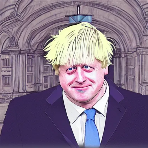 Prompt: Boris Johnson by Studio Ghibli