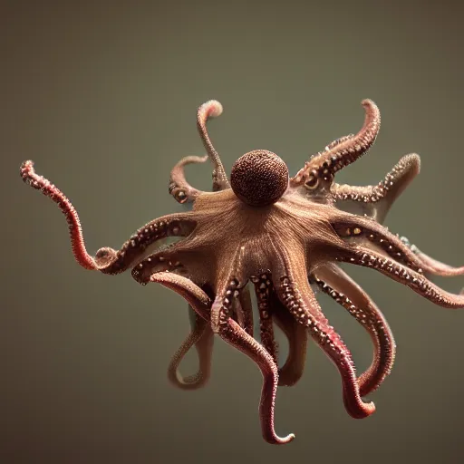 Prompt: octopus grabbing a sphere, 5 5 mm