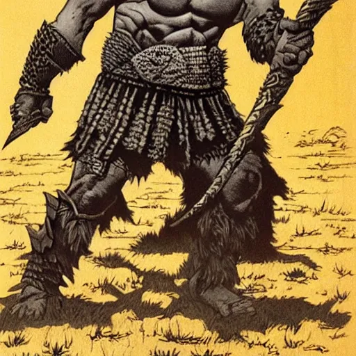 Image similar to barbarian warrior by Larry Elmore