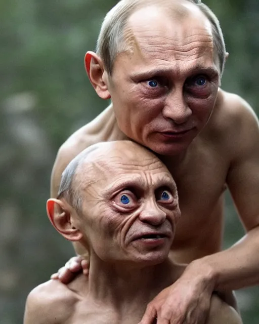 Image similar to Vladimir Putin in a role of Gollum