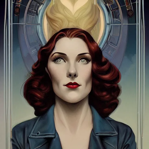 Prompt: a streamline moderne, art nouveau, ( ( dieselpunk ) ) portrait in the style of charlie bowater, and in the style of donato giancola, and in the style of charles dulac. symmetry, ultrasharp focus, dramatic lighting, semirealism, intricate symmetrical ultrafine background detail.
