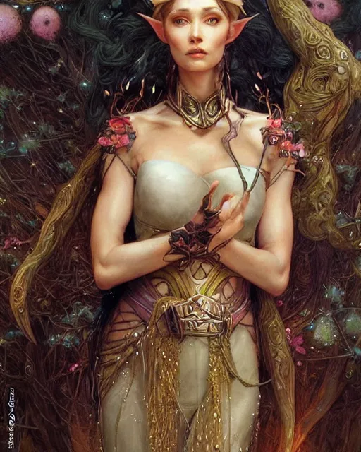 Image similar to a beautiful elf queen by Edgar Maxence and Ross Tran and Michael Whelan