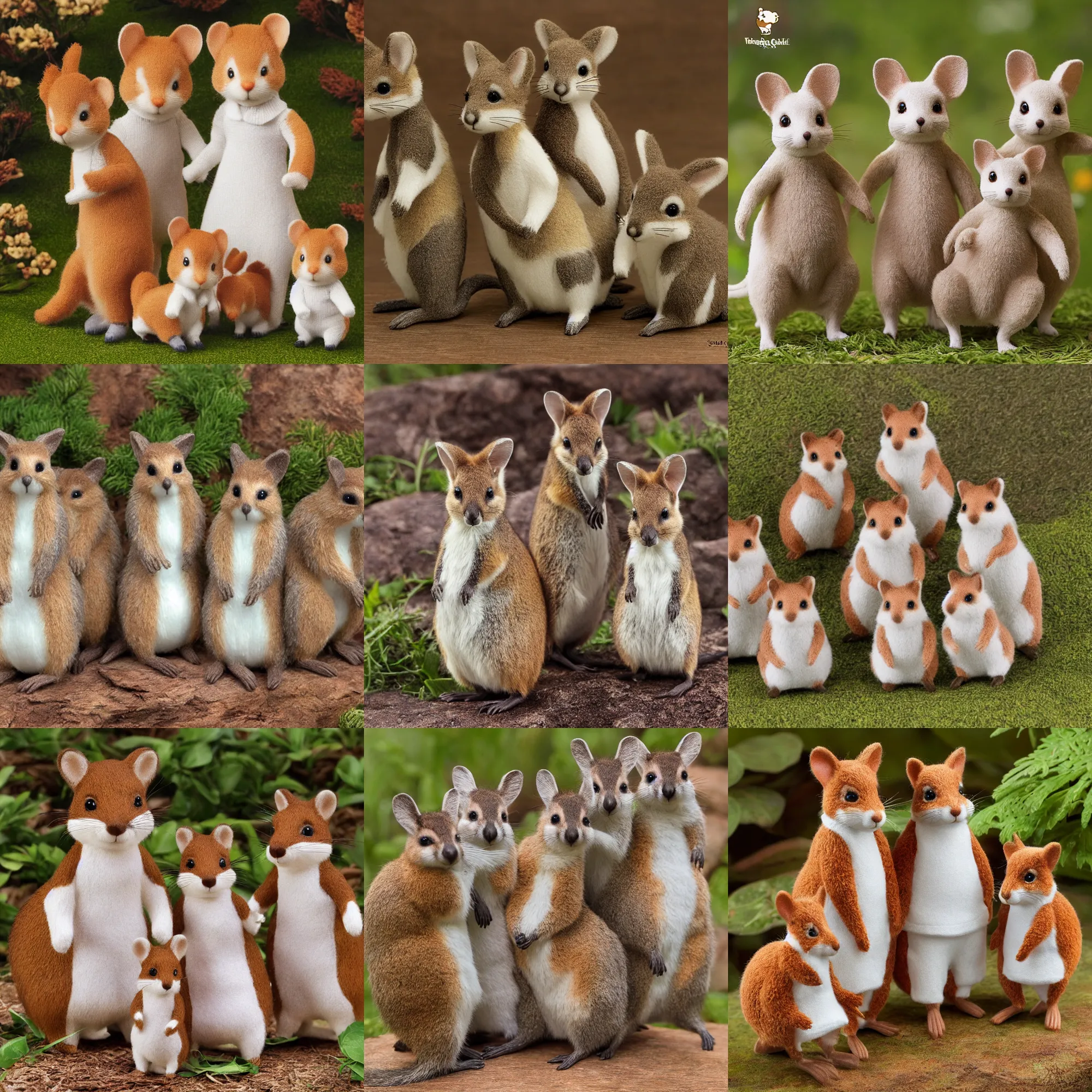 Prompt: calico critters wallaby family