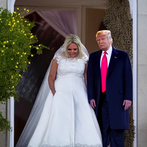 Image similar to Donald Trump marrying Joe Biden