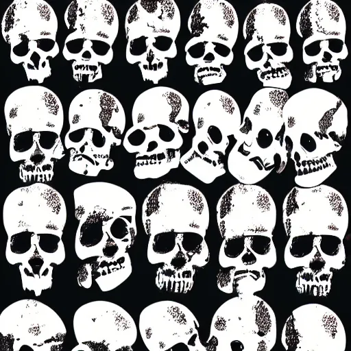 Prompt: digital grunge skulls vector asset pack, in the style of Francis Bacon and Picasso