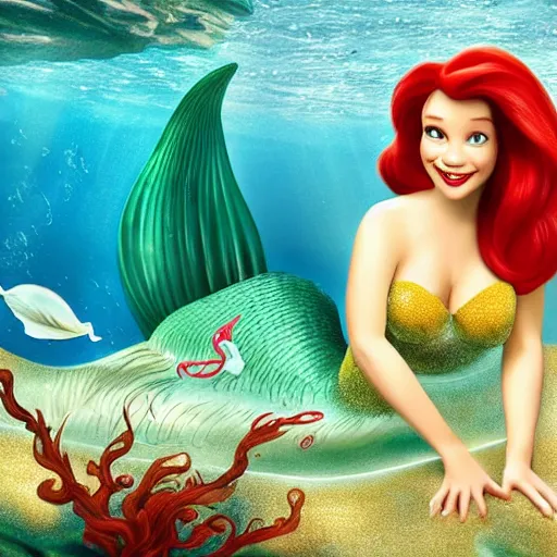 Prompt: ariel the mermaid in real life