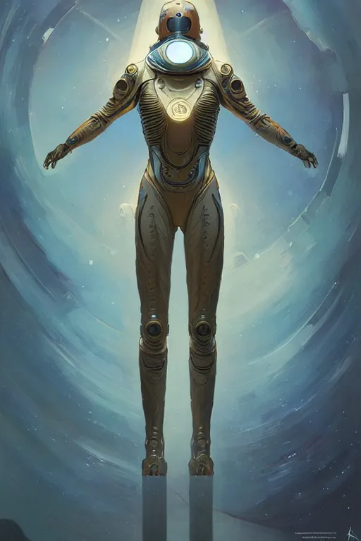 Prompt: ancient alien, technical space suit, intricate, elegant, highly detailed, digital painting, artstation, concept art, smooth, sharp focus, illustration, art by artgerm and greg rutkowski and alphonse mucha