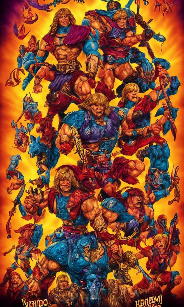 Prompt: movie poster of heman, vivid color scheme